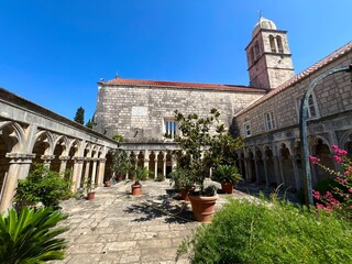 Courtyard of the Franciscan Monastery on the island of Badija, Croatia