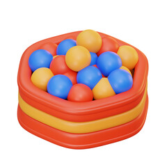 3d illustration Ball Pit with Soft Padding 2