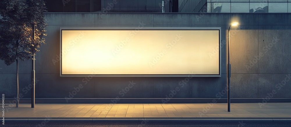 Poster A large empty billboard on a street wall featuring banners that allow space for your own text. with copy space image. Place for adding text or design