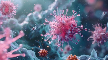 Microscopic Virus 3D Rendering.