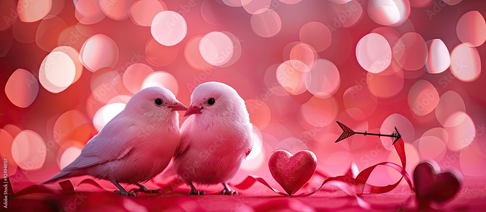 Aufkleber Valentine s Day heart background. with copy space image. Place for adding text or design