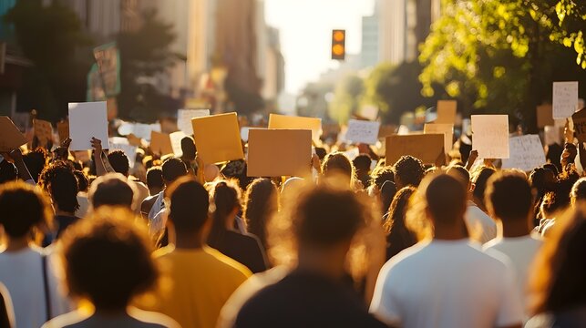 United Protest March for Civil Rights and Social Justice with Diverse Participants