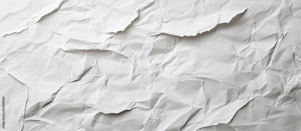 Poster Wrinkled and aged white paper Background surface suitable for various uses. with copy space image. Place for adding text or design