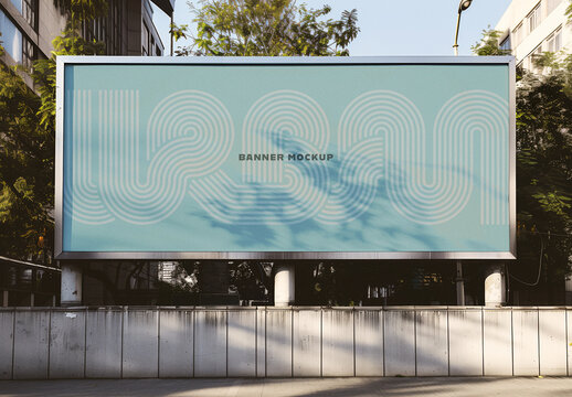 Rectangular Urban Banner Mockup With Generative AI