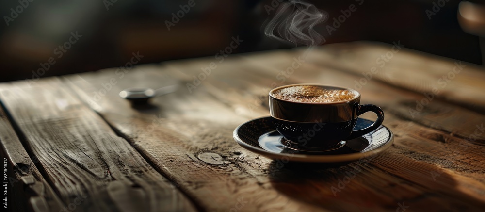 Leinwandbilder black coffee on a vintage backdrop. with copy space image. place for adding text or design