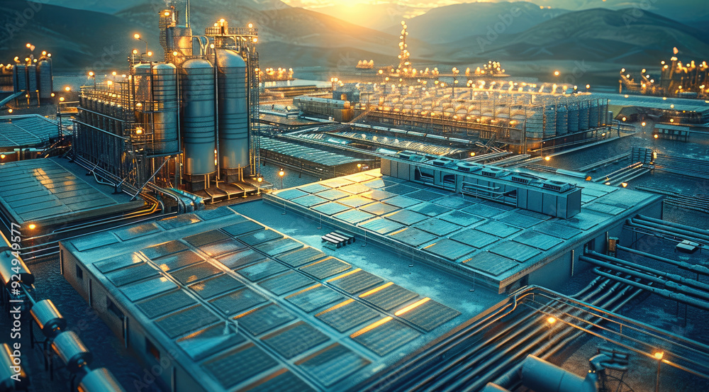 Aufkleber A comprehensive visual representation of a solar energy system project progressing through its key stages, Engineering, Procurement, and Construction. Generative AI.