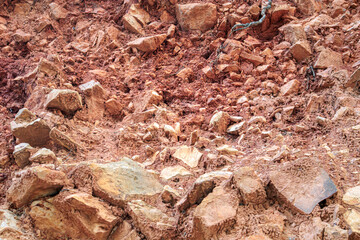 red rock and stones in the field