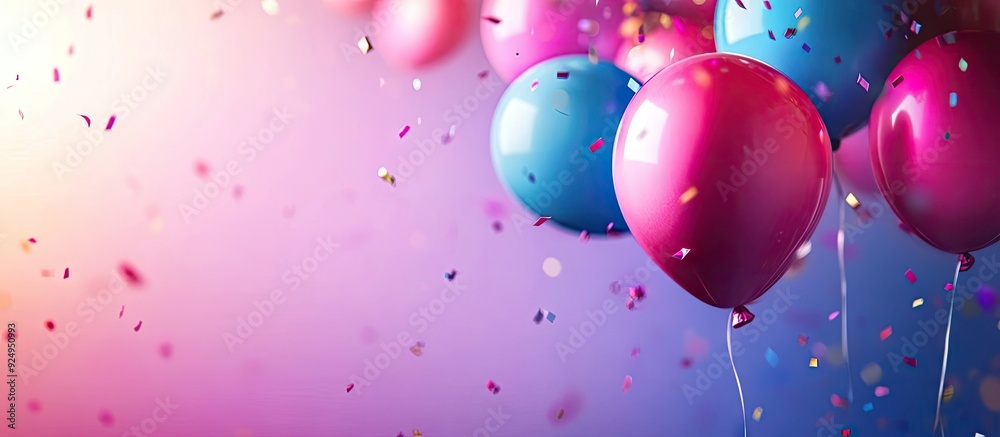 Poster Birthday greetings with colorful backgrounds Birthday banner. with copy space image. Place for adding text or design