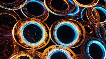 glowing circles abstract futuristic background