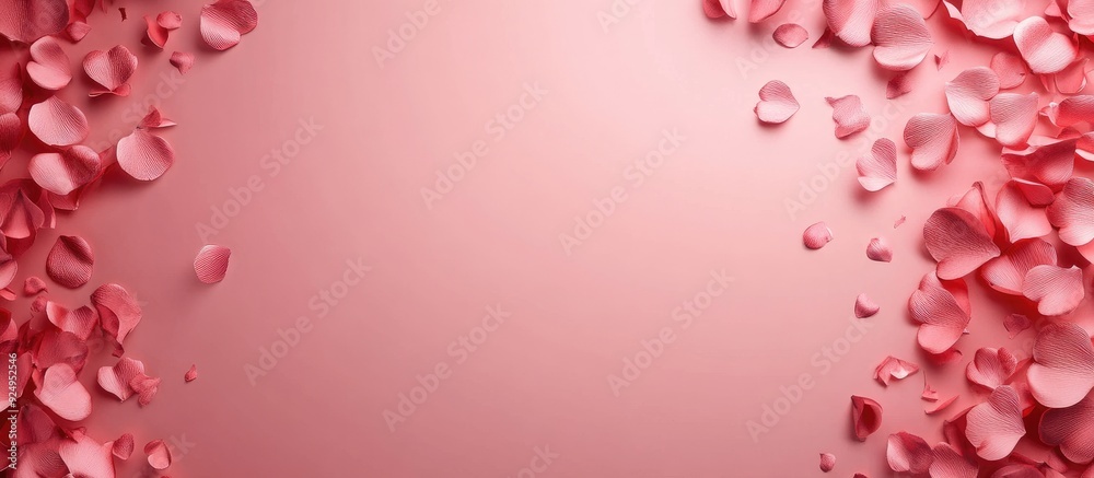 Poster Valentine s Day backdrop Pink background. with copy space image. Place for adding text or design