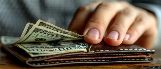 Hand with money from wallet.