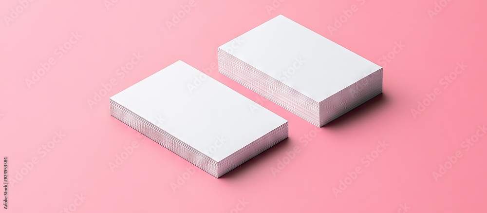 Poster images of business cards mock up for corporate identity set against a pink background suitable for p