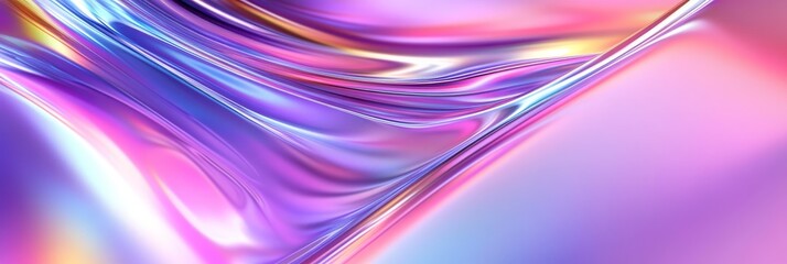 Fototapeta premium Abstract Holographic Background with Vibrant Purple and Pink Hues - A mesmerizing abstract background with holographic swirls and ripples, showcasing a vibrant blend of purple and pink hues. The image