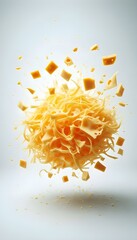 Obraz premium Grated cheese mid air