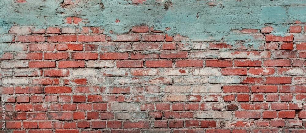 Poster aged red brick wall. with copy space image. Place for adding text or design