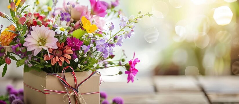 Mother s Day theme flowers gift calendar copyspace