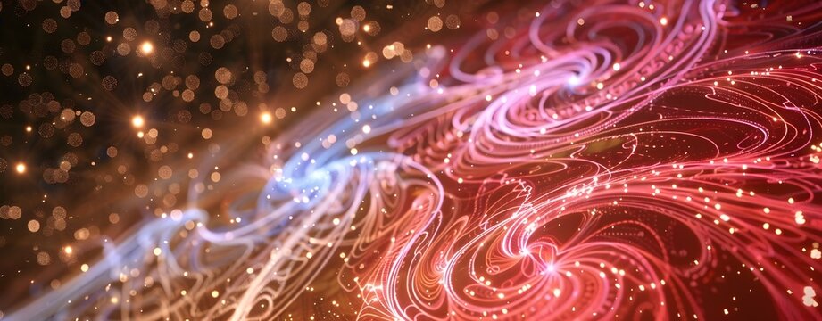 Glowing Blue and Pink Dots Abstract Digital Background for Big Data Technology Concept and Web Design