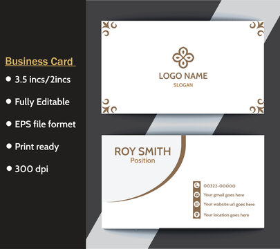 Modern luxury business card design, Set of black gold modern business card print templates. Personal visiting card with company logo. Vector illustration. Stationery design, Luxury dark gradient backg
