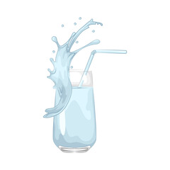 Illustration of milk splash 