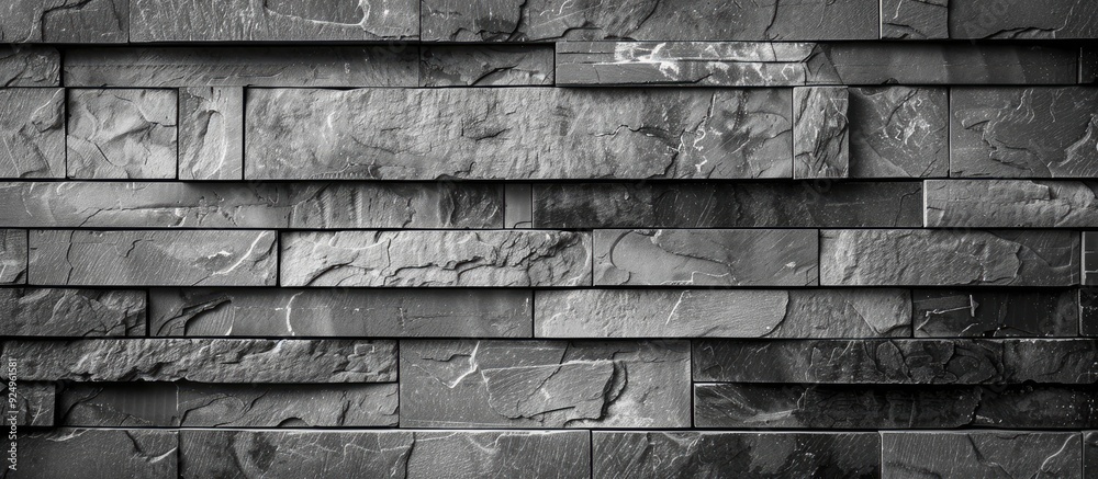 Poster Gray seamless stone wall textured background featuring gray spots Concrete fence Empty studio background with concrete texture. with copy space image. Place for adding text or design