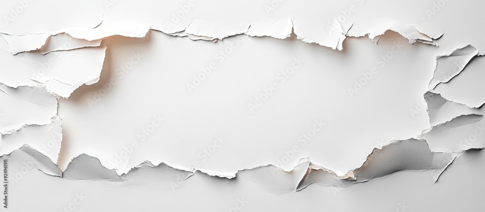 Aufkleber torn paper on a white background featuring a clipping path. with copy space image. Place for adding text or design