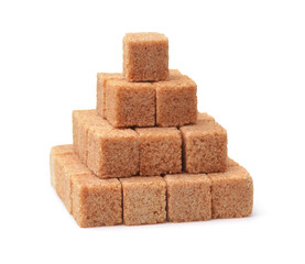 Pyramid of brown cane sugar cubes