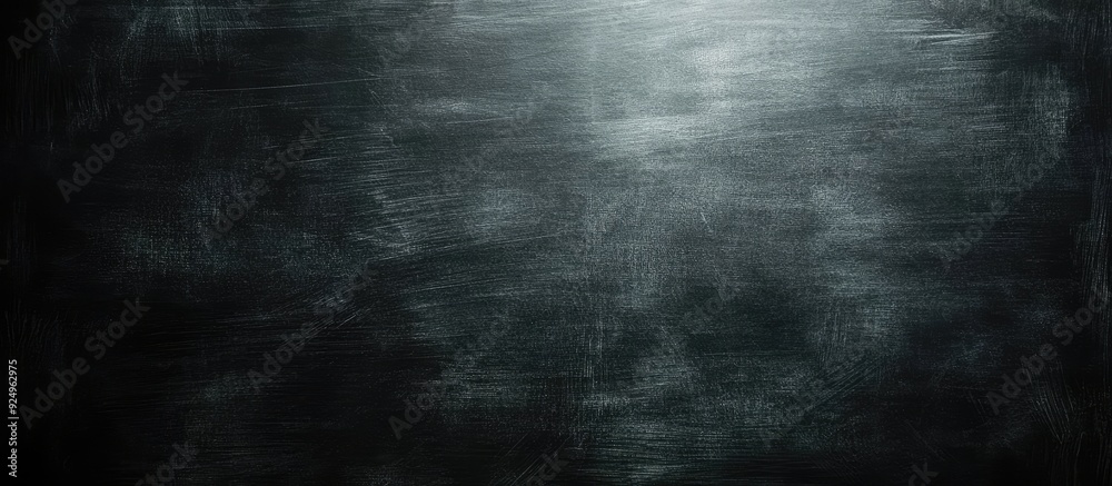 Poster Chalkboard texture background with spotlight effect Blackboard wall backdrop wallpaper in a dark tone Black banner billboard. with copy space image. Place for adding text or design