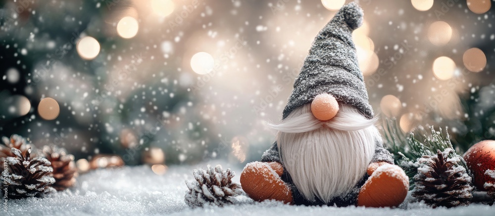 Poster scandinavian gnome to enhance your holiday decor christmas advent decoration concept for christmas o