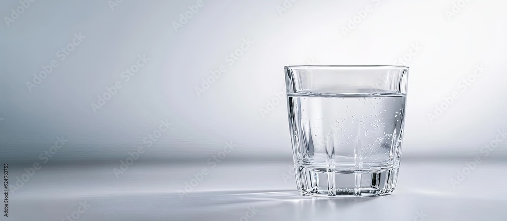 Poster A glass of water with a white background. with copy space image. Place for adding text or design