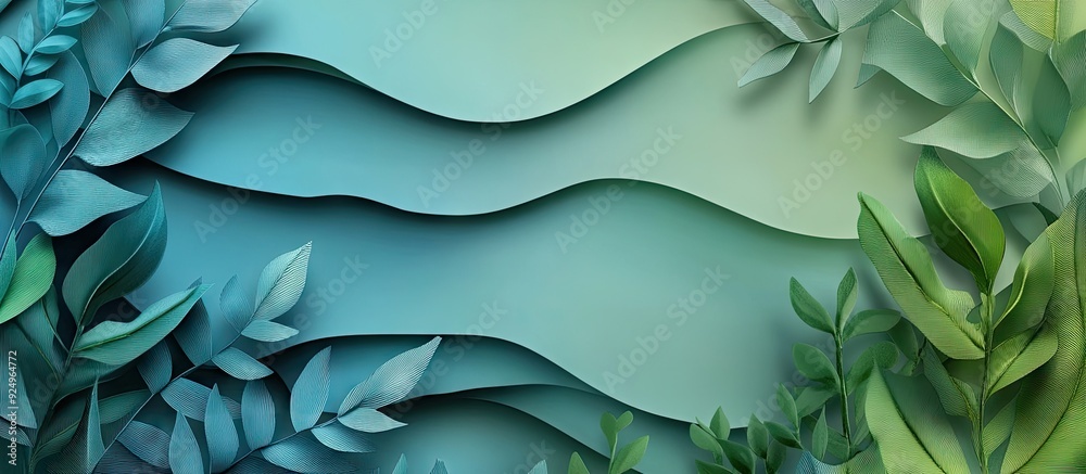 Aufkleber Layers an abstract background concept featuring various colors and plants. with copy space image. Place for adding text or design