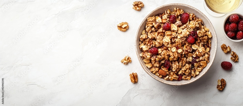 Aufkleber dried berry and walnut french dish with white wine. with copy space image. place for adding text or 