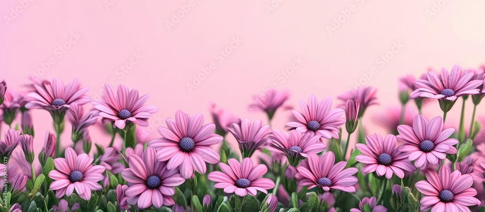 Poster flowering osteospermum also known as african daisies create a natural floral backdrop. with copy spa
