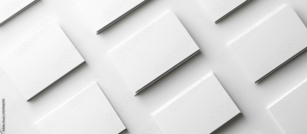 Leinwandbilder Blank business card mockup set against a white background Clipping path included. with copy space image. Place for adding text or design