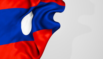 Laos flag Waving 3d illustration image