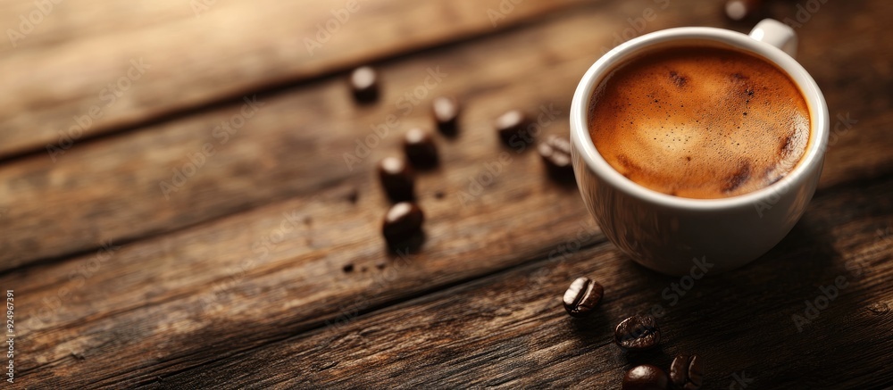 Aufkleber espresso. with copy space image. Place for adding text or design