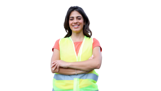 Portrait of a professional female bus driver	