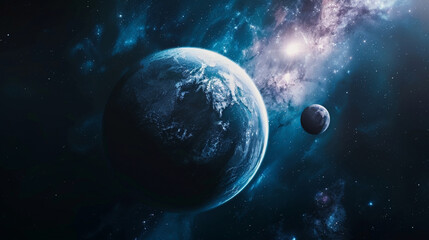 Fototapeta premium Planets and galaxy in space