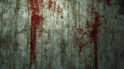 Grungy Wooden Wall with Blood Splatter - A distressed wooden wall with blood splatter, symbolizing violence, horror, fear, crime, and danger.