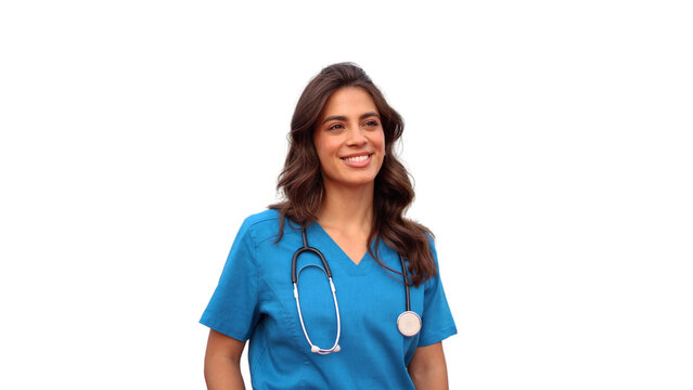 Young female doctor taking