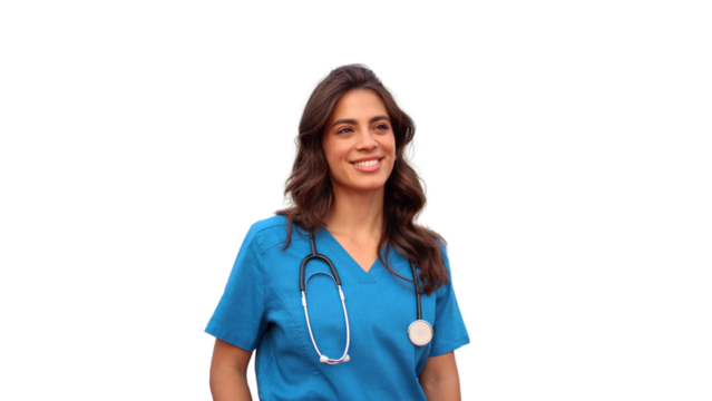 Young female doctor taking