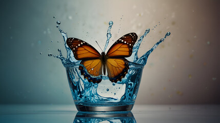 butterfly in the water