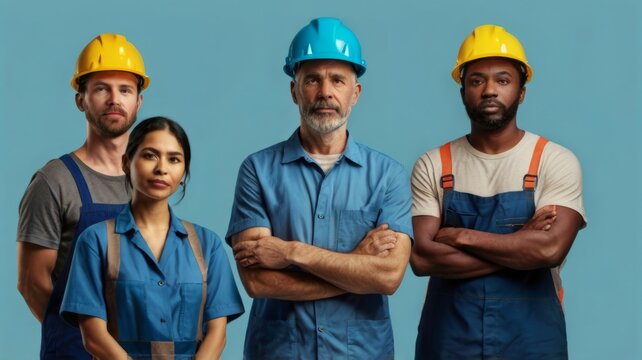 Labour Day concept diverse group of workers standing