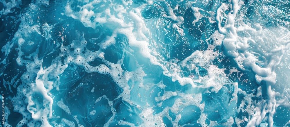 Poster background of pool water in blue and white colors with space to add images. copy space image. place 