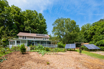 house on the hill with garden