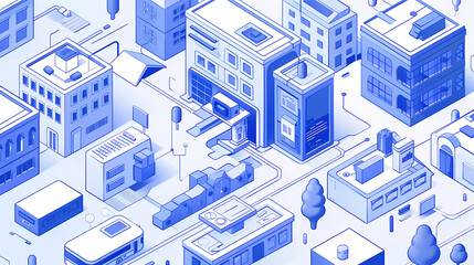 Obraz premium Startup business isometric line vector image