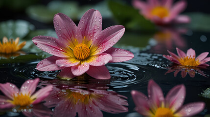 pink water lily