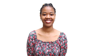 Portrait of a smiling African American woman at home