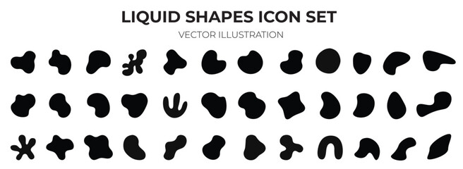  Liquid shapes set Vector illustration