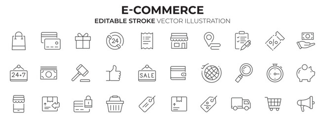 E-commerce Icon Set. Vector 