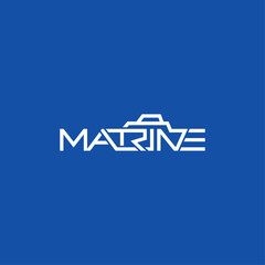 Marine ship text typography logo.